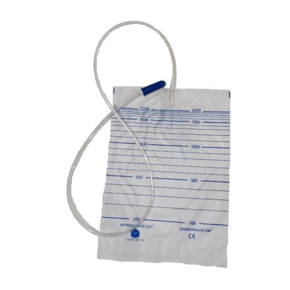 Bolsa Orina Con válvula Antireflujo 2 Litros Unidix. Bolsa Orina Con válvula Antireflujo 2 Litros Unidix.