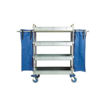 Carro cromado lenceria 4 bandejas y dos bolsas Carro cromado lenceria 4 bandejas y dos bolsas