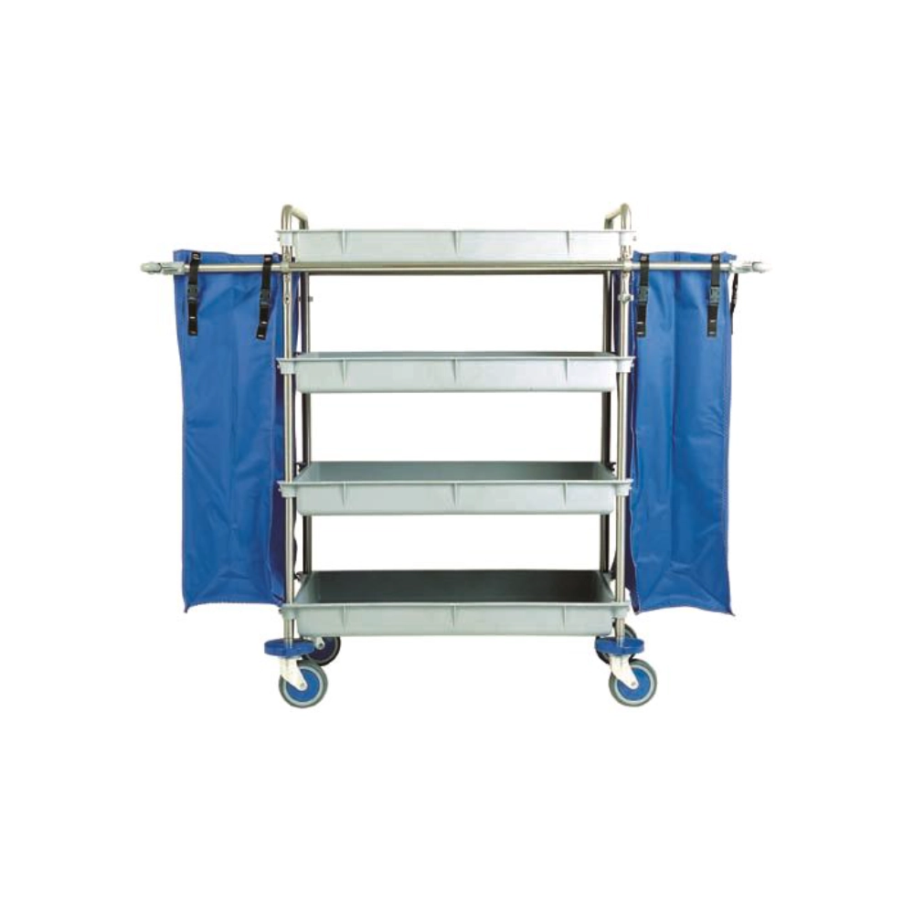 Carro cromado lenceria 4 bandejas y dos bolsas Carro cromado lenceria 4 bandejas y dos bolsas