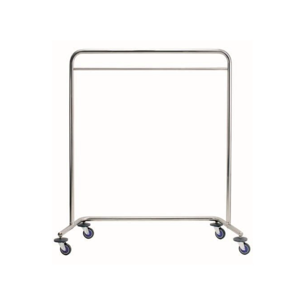 Carro perchero acero inox. ruedas giratorias 160 cm X 60 cm X 70 cm.