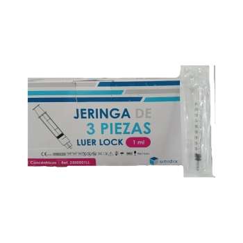 Jeringas 3 cuerpos luer lock UNIDIX