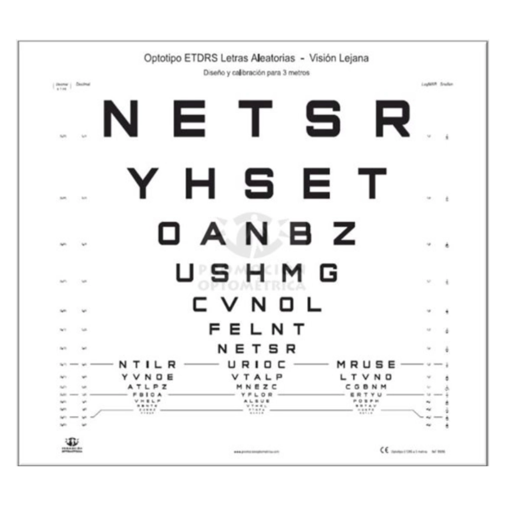 Lamina Optotipo Letras Aleatorias Lamina Optotipo Letras Aleatorias