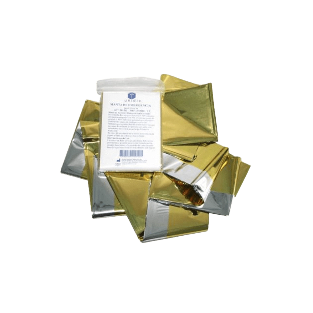 Manta Termoaislante Oro/Plata Unidix Manta Termoaislante Oro/Plata Unidix