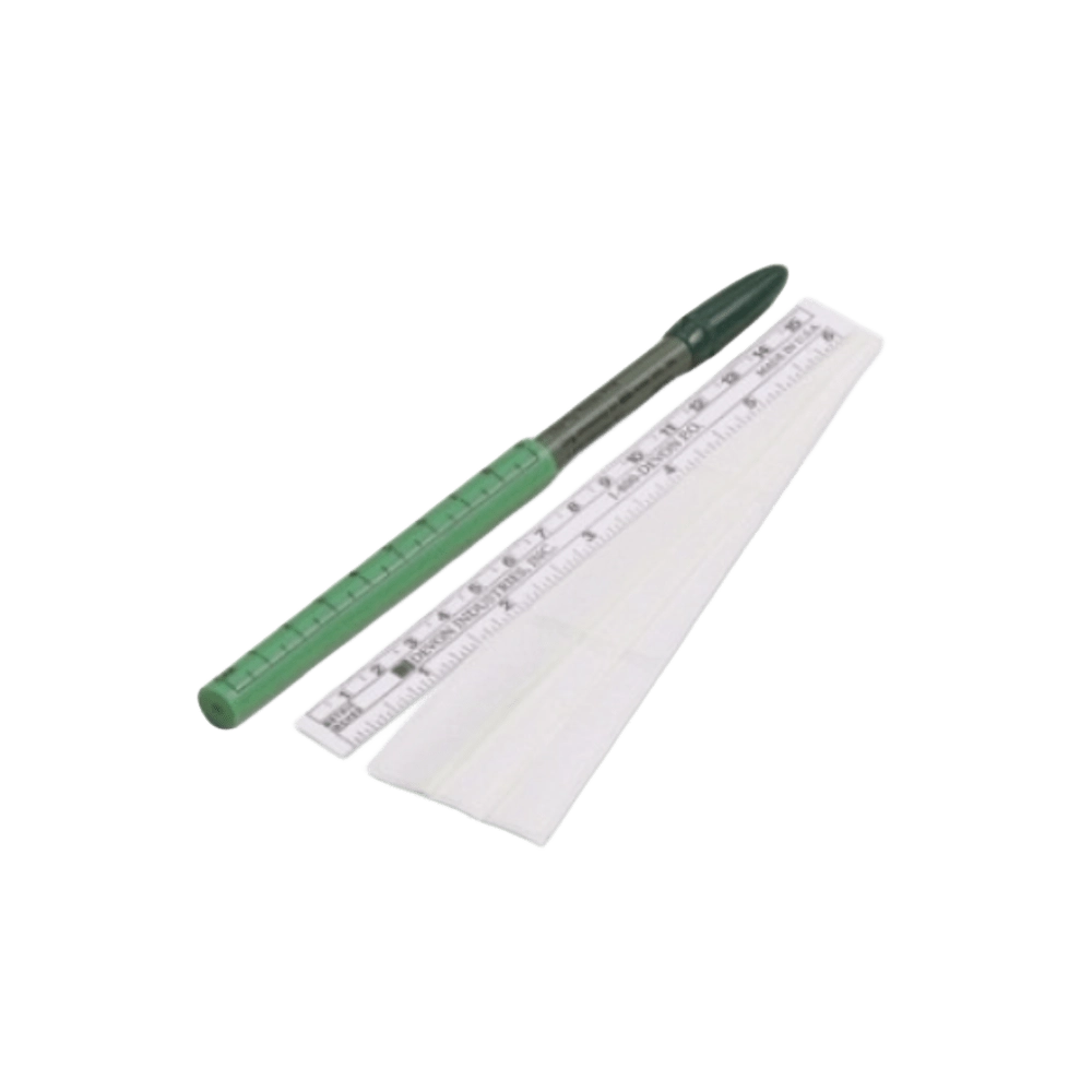 rotulador con regla punta dual