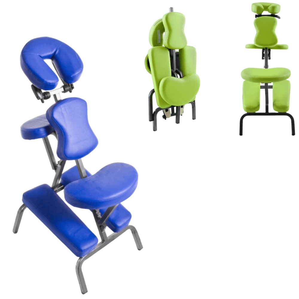 Silla Metalica Masaje Azul